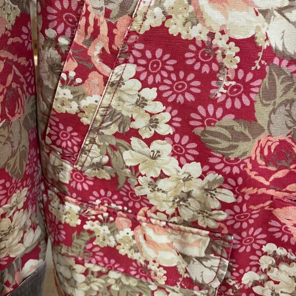 Vintage L.L. Bean Floral Barn Chore Utility Jacket Grandmacore Cottagecore Large - Picture 7 of 13
